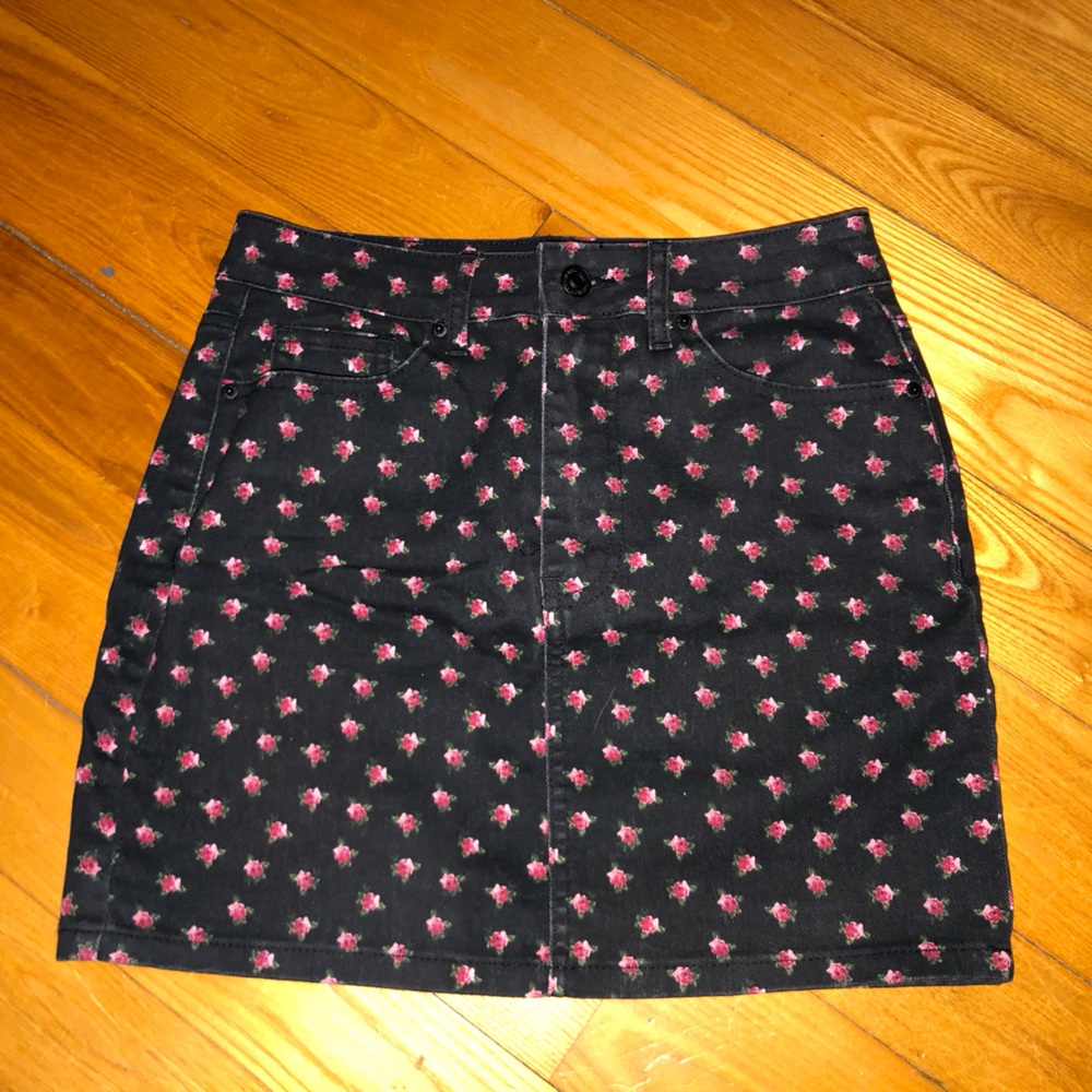 Flowered A-Line Skirt